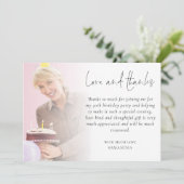 Carte Élégant 2 superposition photo Anniversaire Merci d (Debout devant)