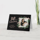 Carte Elégant 30 et Fabulous Flower 30th Birthday Photo (Devant)