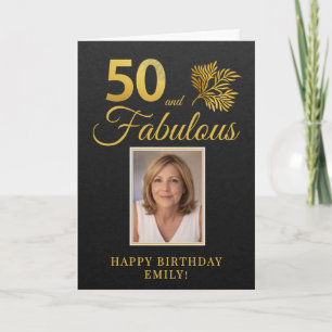 Carte Elegant 50 et Fabulous Twigs Photo de 50e annivers