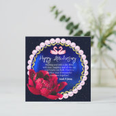 Carte Élégant 5° joyeux anniversaire de Mariage Navy-Blu (Debout devant)