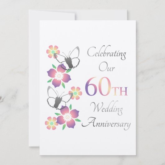 Carte Élégant 60e anniversaire de mariage (Devant)