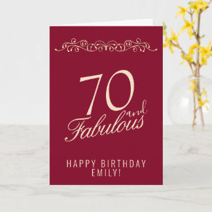 Carte Elégant 70 et Fabuleux Ornement 70e Anniversaire