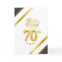 Élégant 70e anniversaire noir et or – Luxe