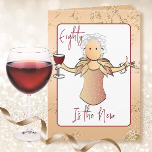 Carte Elégant 80 et fabuleux Cartoon Rose Gold Anniversa