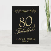 Carte Elégant 80 et fabuleux ornement 80e anniversaire (Devant)