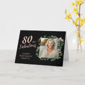Carte Elégant 80 et Fabulous Flower 80th Birthday Photo (Fleur jaune)