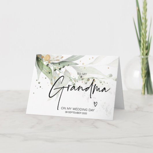 Carte Élégant à ma grand-mère de mon mariage (Devant)