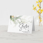 Carte Élégant à ma soeur le jour de mon mariage (Fleur jaune)