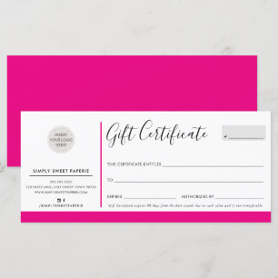 Carte ELEGANT AFFAIRES moderne chic fuschia rose