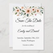 Carte Elegant Anemone Wildflower Save the Date Card (Devant)