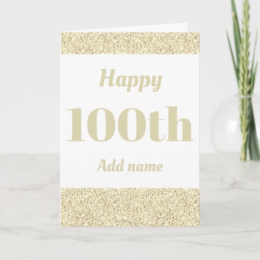 Carte Elégant anniversaire heureux personnalisé 100e (Devant)