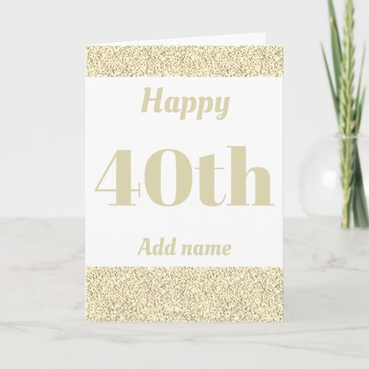 Carte Elégant anniversaire heureux personnalisé 40e (Devant)