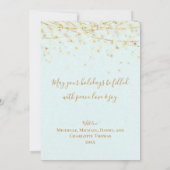 Carte Elégant Aqua Gold Ornamy Joyeux Noël Card (Dos)