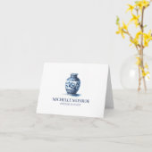 Carte Elégant Aquarelle bleu Ginger Jar Design d'intérie (Fleur jaune)