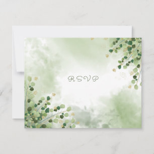 Carte Elégant Aquarelle Feuille Accents or