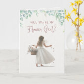 Carte Elégant Aquarelle Serez-Vous Ma Fille Fleur (Fleur jaune)