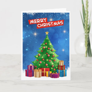 Carte Élégant arbre de Noël tendance non photo plié
