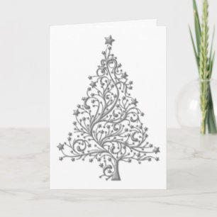 Carte Élégant Arbre métallique Noël