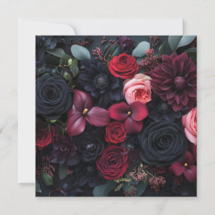 Carte Élégant arrangement floral foncé avec Roses
