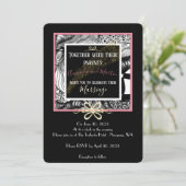 Carte Elégant art noir blanc or et rose poussiéreux (Debout devant)