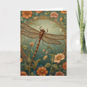 Carte Elegant Art Nouveau Spring green Dragonfly (Devant)
