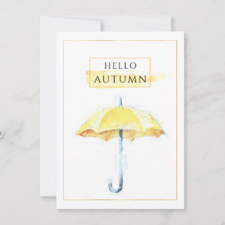 Carte Elégant & Artistique Golden Automne dessin paraplu