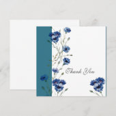 Carte Élégant avec des fleurs bleues (Devant / Derrière)