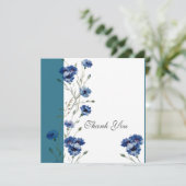 Carte Élégant avec des fleurs bleues (Debout devant)
