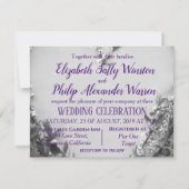 Carte Élégant B&W fleurie coeur rustique grange mariage (Dos)