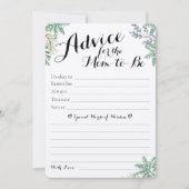 Carte Elégant Baby shower de verdure Prédictions et cons (Devant)