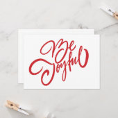 Carte Elégant Be Joyful Holiday Design (Devant/Arrière en situation)