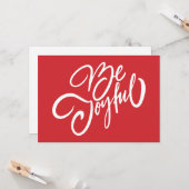 Carte Elégant Be Joyful Holiday Design (Devant/Arrière en situation)
