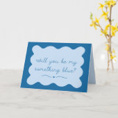 Carte Elegant Be My Quelque Chose Bleu Chic Wavy manuscr (Fleur jaune)
