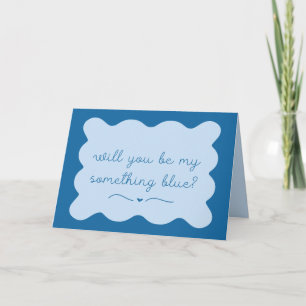 Carte Elegant Be My Quelque Chose Bleu Chic Wavy manuscr