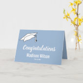 Carte Elégant Bébé Bleu Félicitations Graduation (Fleur jaune)