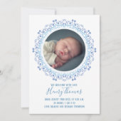 Carte Élégant Bébé bleu moderne Simple doux (Devant)