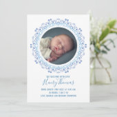 Carte Élégant Bébé bleu moderne Simple doux (Debout devant)