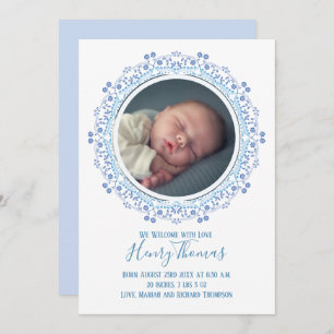 Carte Élégant Bébé bleu moderne Simple doux