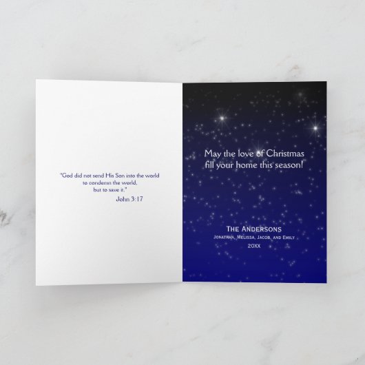 Carte Elegant Because of Love Scripture Christmas (Intérieur)