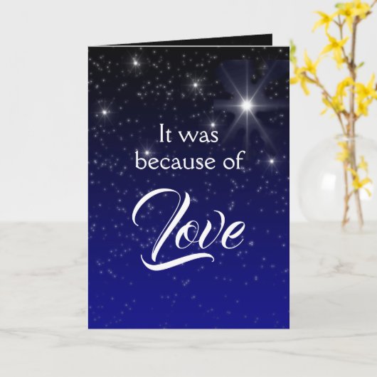 Carte Elegant Because of Love Scripture Christmas (Fleur jaune)