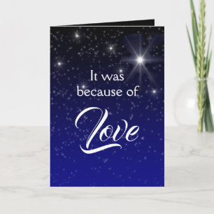 Carte Elegant Because of Love Scripture Christmas