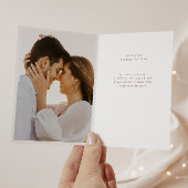 Carte Élégant Beige Beige Rose Mariage Photo Ses Vows