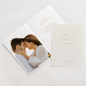 Carte Élégant Beige Beige Rose Mariage Photo Ses Vows