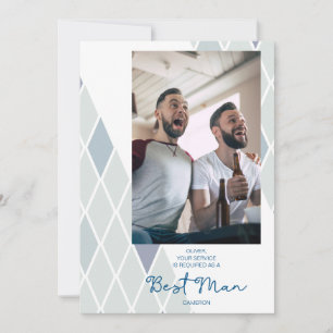 Carte Elégant Best Man Photo Abstrait Sophistiqué
