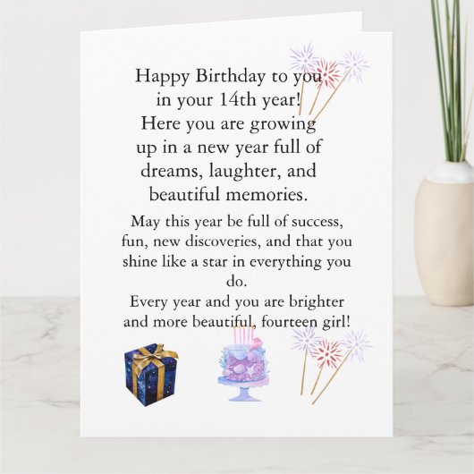 Carte Elegant Birthday Card for Her – Personalized Greet (Devant)