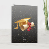 Carte Elegant Black and Gold Graduation (Dos)