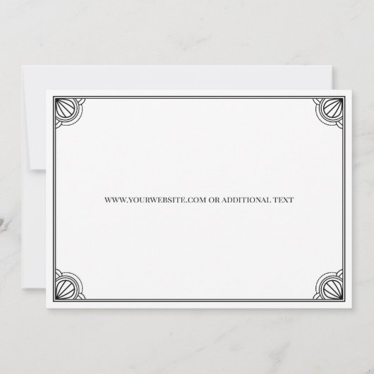 Carte Élégant Black Frame Certificat d'authenticité (Dos)
