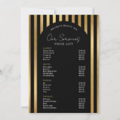Carte Elegant Black & Gold Lashes Hair Spa Price List (Devant)