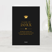 Carte Elegant Black Gold Photo Graduation Congratulation (Dos)
