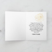 Carte Élégant Black Gold Roses 40e anniversaire Mariage (Intérieur)